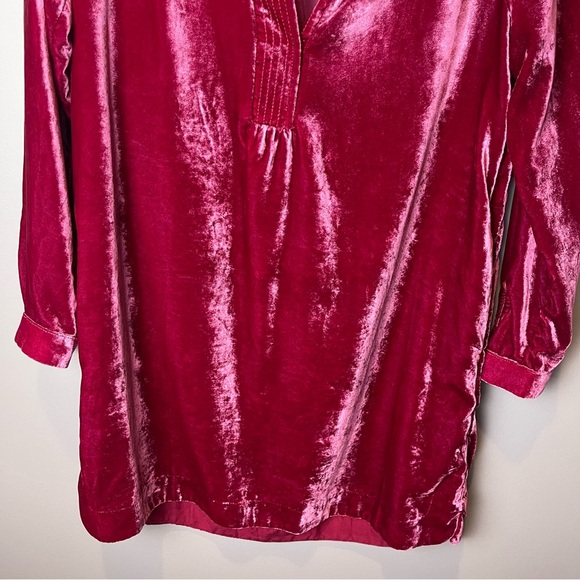 By Anthropologie Red Velvet Dress Long Sleeve XS - Picture 6 of 11
